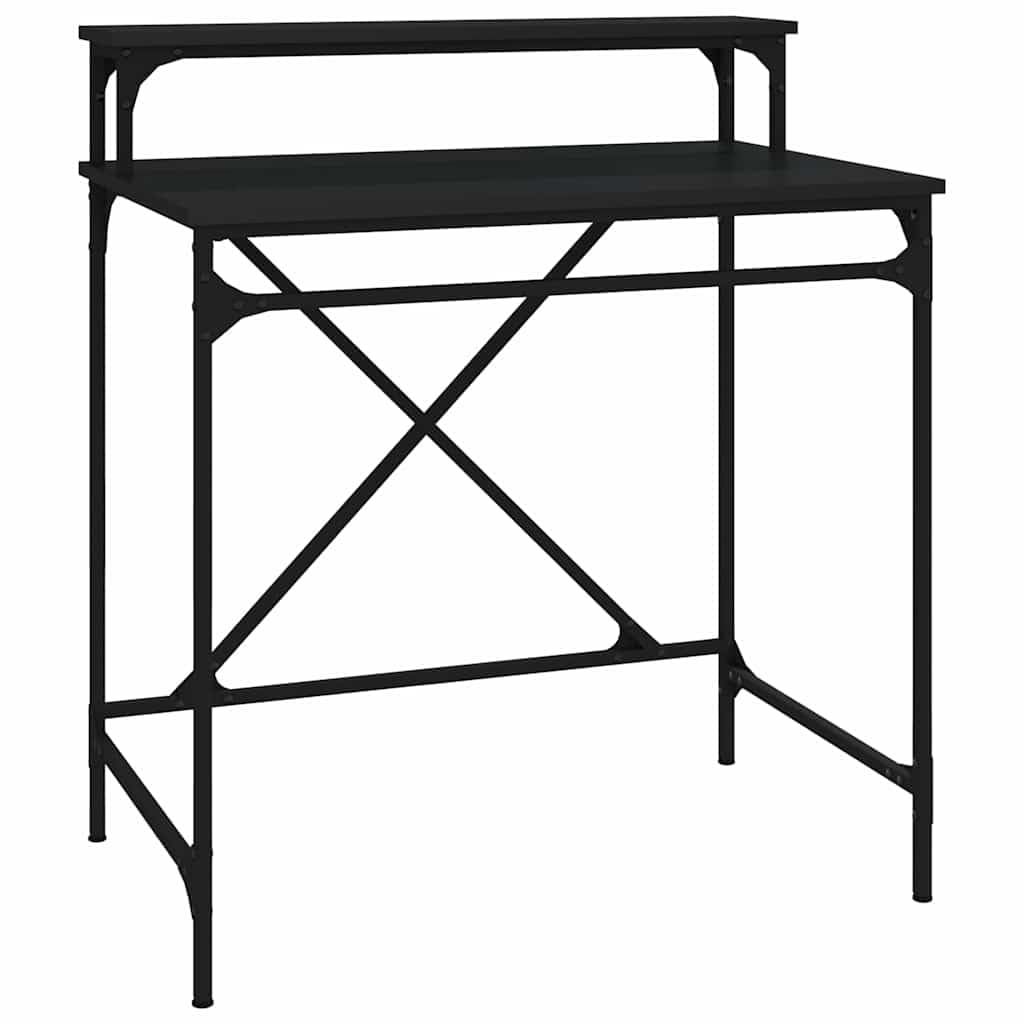 Escritorio negro 80 x 50 x 90 cm de madera multicapa y hierro