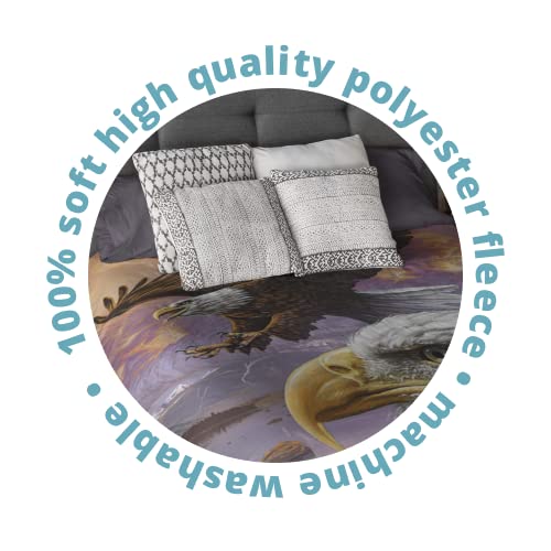 Dawhud Direct Eagle Fleece Blanket For Bed 50" X 60" Flying Eagle Fleece Throw Blanket For Women, Men And Kids Super Soft Plush Eagle Blanket Throw Eagle Throw Fleece Blanket Bird Blanket #TOP4