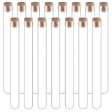 30 Pièces Tube a Essai Plastique, Tubes à Essai Transparent | avec Bouchons Liège 16 * 150mm Tubes à Essai avec Couvercles pour Laboratoire DIY Artisanat Graines Épices Liquides Bonbons