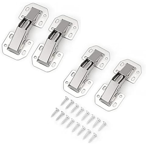 4 X Probrico Cabinet 90 Degree Full Overlay Hinges Kitchen Surface Mount Hinges Furniture Concealed Cupboard Door Hinge with Screws - Easy to Install Cover