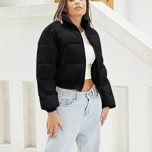 Padded Jacket for Women Winter Fall Long Sleeve Neck Slim Tunic Short Thermal Puffer Jackets Outfits Women 20253