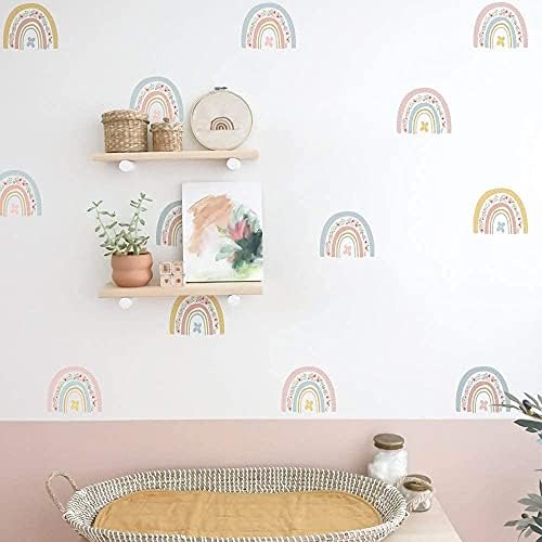 funlife 72Pcs DIY Small Rainbow Wall Stickers, Peel and Stick Colorful Wall Decal for Window Play Room Decoration, Kids Baby Nursery Decor