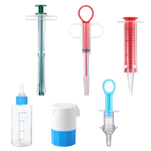 Lot de 6 pilules pour chat et kit d'alimentation avec poussoir