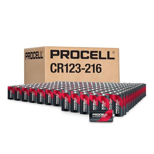 PROCELL High Power Lithium 123 3V Batteries, Long-Lasting 3-Volt Lithium Battery for Security Devices, Cameras, Motion Sensor, All-Purpose CR123 3V Batteries, 216-Count Bulk Pack
