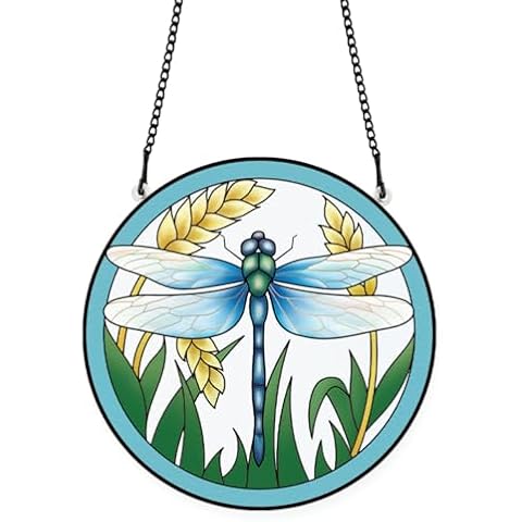 PLIGREAT Colourful Dragonfly Acrylic Suncatcher Cover