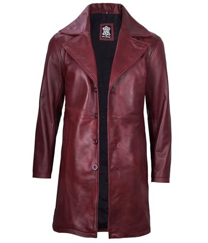 Image of Decrum Leather Coat Men - Casual Car Coat Style Real Lambskin Mens Leather Coat