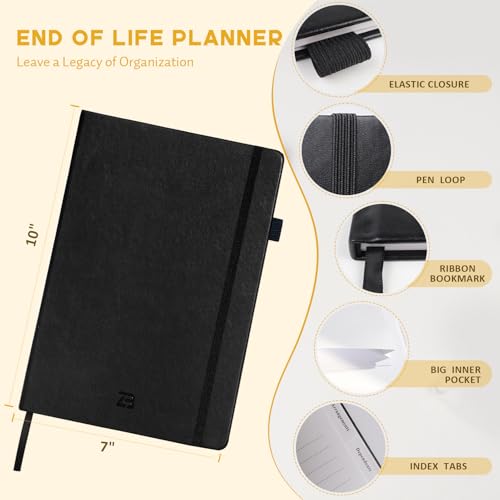 End of Life Planner B5 with Tabs - "I'm Dead Now" Affairs Organizer & Estate Planning Workbook for Seniors: Sorry It's Your Problem Now Death Planner for Final Arrangements & Funeral Wishes, Black — view 2