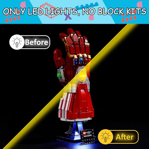 Mililier LED Light Kit for Lego 76223 Marvel Nano Gauntlet Set, Compatible with Lego 76223 Building Blocks Model(Not Include Blocks Set) - Thumbnail 3