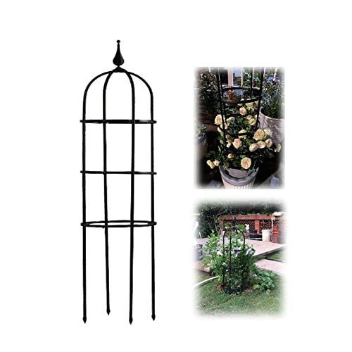 ASDFGHJ Rose Column Desmontable Obelisco Enrejado Negro Blanco Jaula de Soporte Resistente a la Intemperie para Jardín al Aire Libre Césped Patio Trasero (Color : Color, Tamaño : H90x15cm) Cover