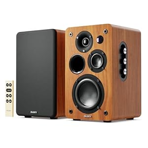 MAJORITY Active Bookshelf Speakers | 2.0 Stereo System | 5.3 Bluetooth, USB Playback & Charging | AUX, HDMI ARC, Optical, Phono | TV, PC, Turntable & Gaming Speakers | D100X Walnut