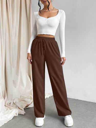 Image of Aahwan Grey Solid Oversized Wide Leg Baggy Korean Trousers for Women & Girls'