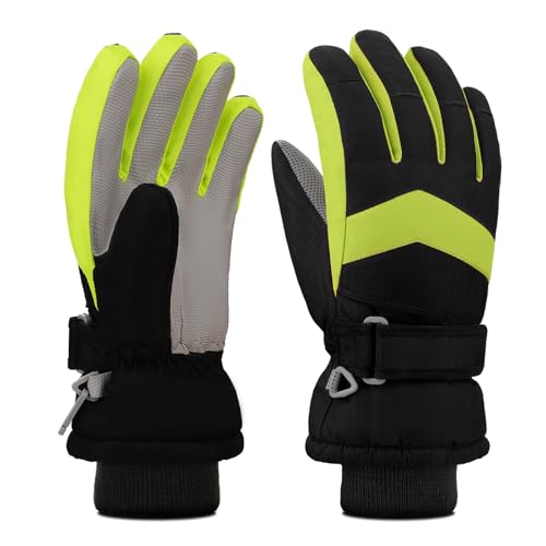 Leeboom Guantes Esqui Niño Impermeable Guantes Nieve 3-13 Niño y Niña para Trineo Snowboard Patinaje y Actividades al Aire Libre