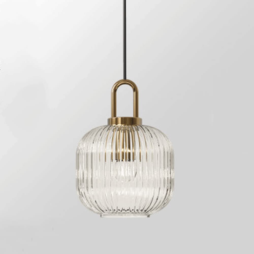 Lampe suspendue en verre cannelé pour une ambiance douce dans la chambre