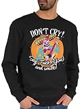 Shirtracer Sprüche Statement mit Spruch - Don't cry! Say: Fuck You! and Smile! - S - Schwarz - JH030 - Sweatshirt Pullover Herren und Damen