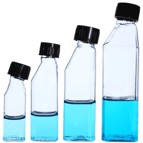25ml 50ml 80ml 100ml 150ml 200ml 250ml Cell Culture Flask Tilted with Screw Cap Sample Bottle Lab Glassware Experiment(250ml)