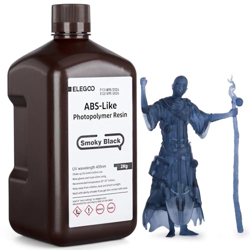 ELEGOO Résine ABS-Like d'Imprimante 3D LCD Résine à Photopolymérisation UV 405 nm Résine Photopolymère Standard pour Impression 3D LCD Noir Fumé, 2kg 38 ELEGOO Résine ABS-Like d'Imprimante 3D LCD Résine à Photopolymérisation UV 405 nm Résine Photopolymère Standard pour Impression 3D LCD Noir Fumé, 2kg