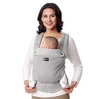 Momcozy Baby Trage - Leichte & Atmungsaktive Netz-Babytrage, Ergonomische Babytrage für 3-24 Monate, Mit X-Rücken Design und verbesserter Lendenstütze, Für ganzjährigen Komfort, Air Mesh-Grau