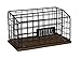 Rae Dunn Desktop Letter Holder - 2 Compartment Mail and Stationary Table Top Organizer - Chic and Stylish Galvanized Steel and Solid Wood - "Letters" Print - for Home and Office