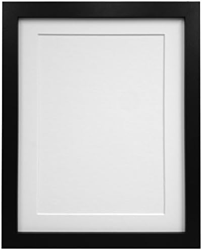 FRAMES BY POST 25mm Black Photo Picture Poster Frame with White Mount 12" x 10" For Pic Size 10" x 8"