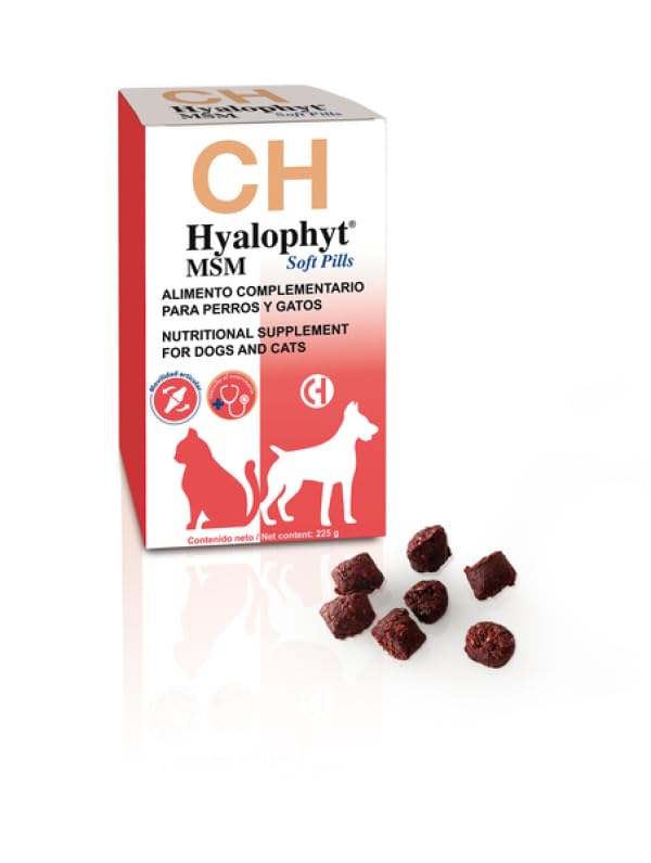 Hyalophyt MSM Soft Pills 225 g – Suplemento Articular para Perros y Gatos, con Ácido Hialurónico, MSM y Condroprotectores, Movilidad y Salud Articular – Chemical Ibérica