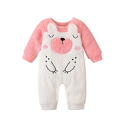 Image of MIEKISA Baby Girls Winter Long Sleeve Furry Romper Infant Clothing