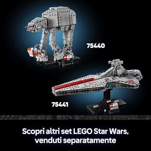 Star Wars 75440 AT-AT - Regalo Festa del Papà da Collezione - Kit Modellismo per Adulti da Esposizione con Snowspeeder, Supporto e Targhetta - Decorazione Casa per Fan de L'Impero Colpisce Ancora - Lego - Immagine 7