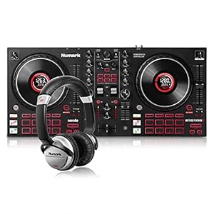 Numark Mixtrack Platinum FX & HF125 – Contrôleur DJ pour Serato DJ avec 4 Decks, Table de Mixage DJ, Interface Audio Intégrée & Casque Professionnel pour DJ Ultra-Portable avec Câble de 1,8 m
