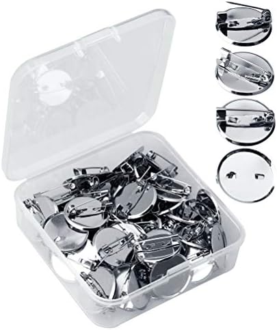 nuoshen 50 Pcs Pin Button, Iron Brooch Clasps Design Badges Kit for Badge, Jewelry Craft Making
