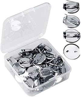 nuoshen 50 Pcs Pin Button, Iron Brooch Clasps Design Badges Kit for Badge, Jewelry Craft Making