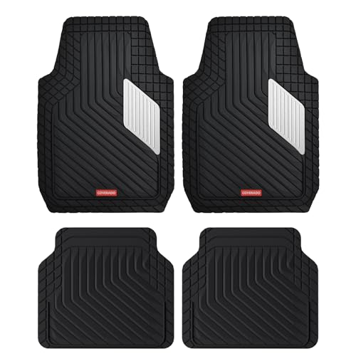 Coverado Car Floor Mats Full Set – Heavy-Duty PVC Floor