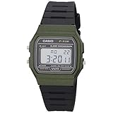Casio F-91wm-3acf, Reloj Resistente Al Agua Unisex Adulto, Negro/verde, Estándar