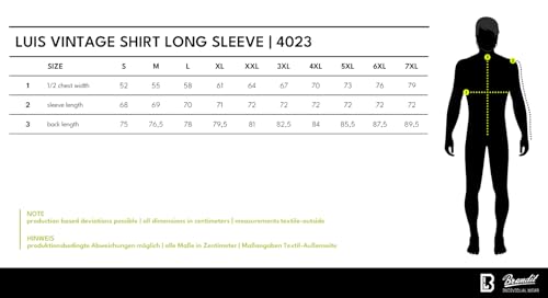 Brandit Luis Vintage Shirt Long Sleeve, Uomo, Black, 4XL - 10
