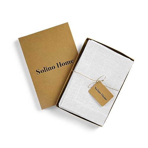 Solino Home White Linen Napkins Set of 4-100% Pure Linen Cloth Washable Dinner Napkins 20 x 20 Inch for Summer, 4th of July - Diana Medium Weight by Solino Home - Image 5