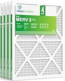 TRIGHTFILTERS 20x25x1 Air Filter 4 Pack, MERV 8 Pleated Dust...