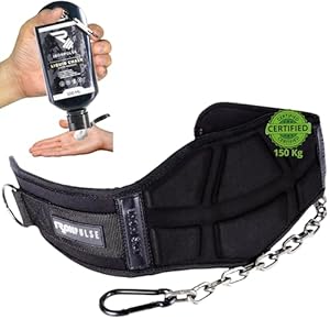 IRONPULSE® | Magnésie Liquide 100 ml + Ceinture Lestée 150 kg | Chaîne 75 cm | Poids Musculation, Barre Traction, Haltères, Disque, CrossFit, Sangle Tirage, Ceinture Lombaire, Fitness