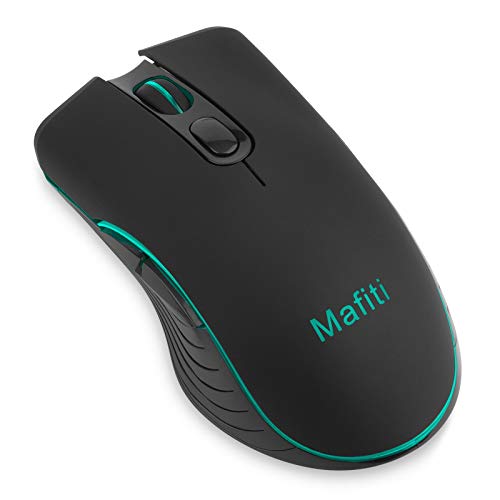 Mafiti Wireless Rechargeable Mouse USB Backlit RGB Cordless 2.4G Mice for Notebook PC Laptop Computer Desktop