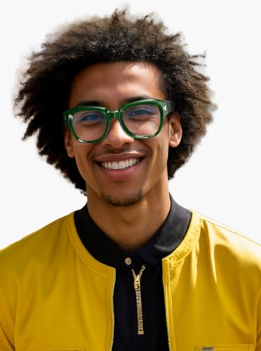 Image of VISOONE Acetate Blue Light Blocking Glasses Square with Anti Computer Glare for Gaming Women and Men GROUSE