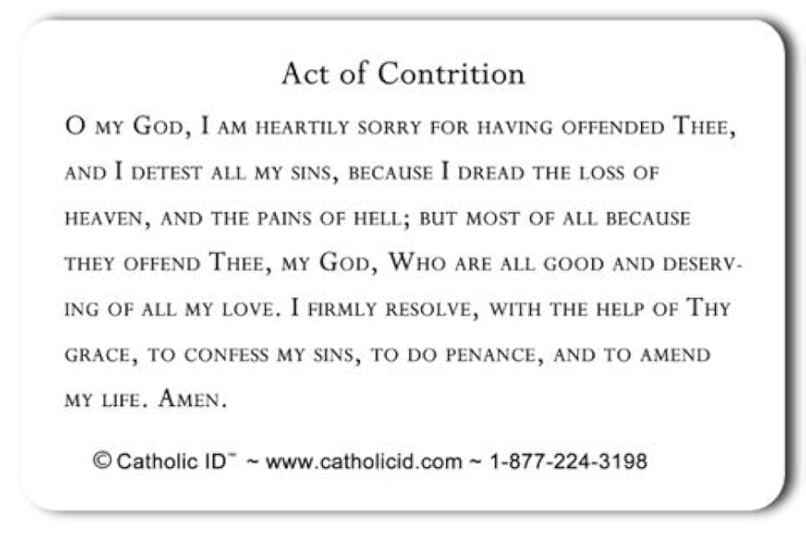 amazon-com-catholic-id-i-am-a-card-office-products for Free Printable Act Of Contrition Amazon.com: Catholic ID I Am A Card : Office Products for Free Printable Act Of Contrition