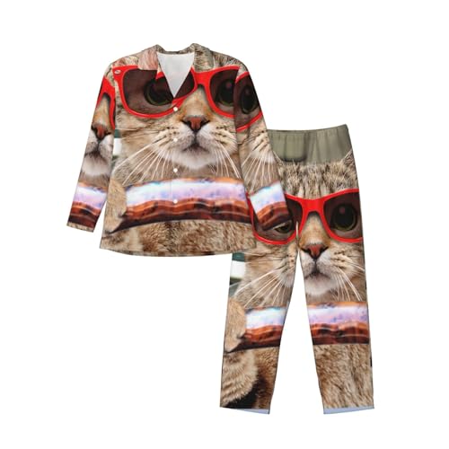 [Outfly] �L �ʔ��� �˂� �������� �N�[�� (1) �����Y �p�W���} �|���G�X�e�� �O�J�� �p�W���} �傫���T�C�Y �㉺�Z�b�g ���� �p�W���} �L�����N�^�[ ������ �j�� �t�H�p M FFGT114DF