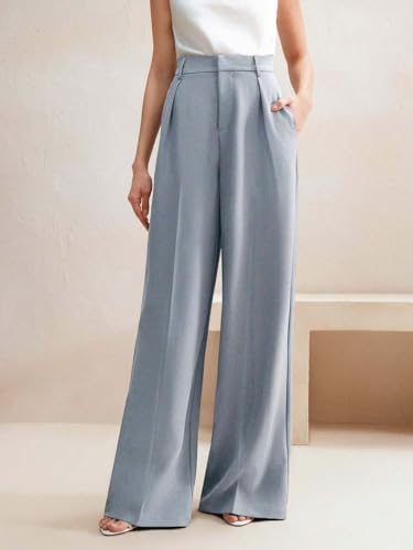 Image of KOTTY Women's Elegant High-Waist Wide-Leg Trousers for Office & Casual Wear