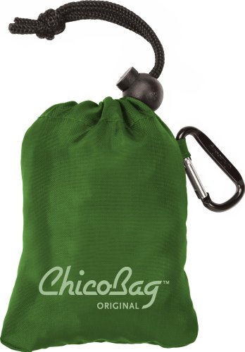 Chicobag Original Compact Reusable Grocery Bag With Attached Pouch And Carabiner Clip, Pale Green #TOP2