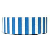 Wrapables Colorful Patterns Washi Masking Tape, Short Stripe Blue