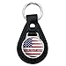 Black Leather American USA Flag Personalized Custom Keychain