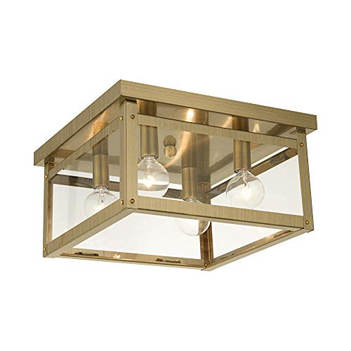 Livex Lighting 4032-01 Milford Collection 4 Light Flush Mount, Clear by Livex - Used condition - US$61.94