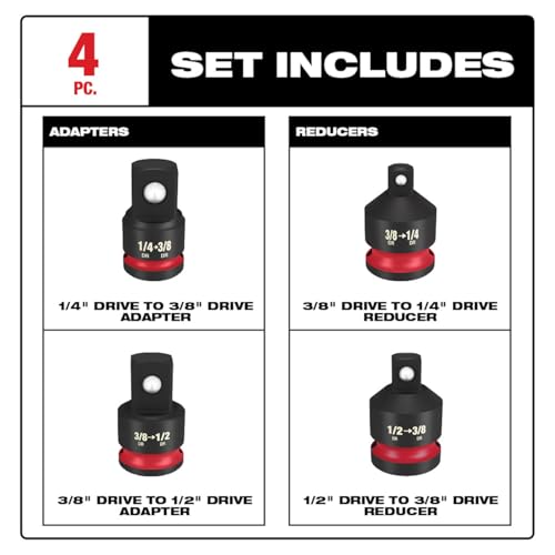 Milwaukee Electric - Shockwave IMP Duty 1/4-1/2DR Adapter Set - image 4