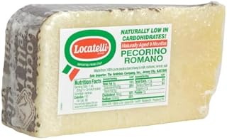 LOCATELLI PECORINO ROMANO CHEESE WEDGE, 1 LB ~ Approximate Weight | 100% Pure Sheeps Milk | IMPORTED from Italy | Bundled with a Locatelli Cheese Grater | By Cosmic Autophagy