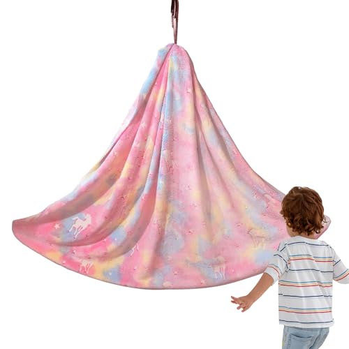 Acunny Sedia a dondolo per bambini – Sedia a dondolo con funzione di visione notturna e sensore, coperta in flanella con calore sostenuto, per giardino, viaggio, cameretta dei bambini, interni ed