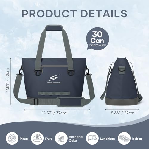 Image of Maelstrom 30 Can Insulated Cooler Bag, Leakproof Soft Ice Chest | Tote Style,16h Cold, Lightweight,Collapsible,Peva Liner,Waterproof,Gear Loop,Multi-Pockets,For Shopping,Beach,Picnic