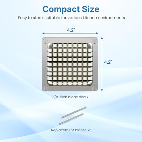 Sunvivipro Replacement French Fry Cutter Blade, 3/8" Chopper Blade with Stainless Steel Blade and Pusher Block, Chopper Dicer for Fruit Vegetable Cutting Machine Tomato French Fries Cutter, Silver by SUNVIVIPRO - Used condition - Image 2