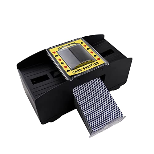 For Playing Casino Electric Manual Automatic Card Shuffler 2 Deck, Single Or Auto Multi Shuffler Battery Operated Best Shuffling Machine 1 Deck Mixer Texas Holdem, Uno Card Game With Shuffler Dealer #TOP4